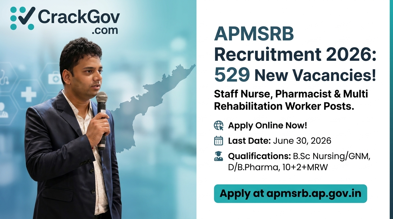 APMSRB Recruitment 2026 for Staff Nurse, Pharmacist & Multi Rehabilitation Worker Posts