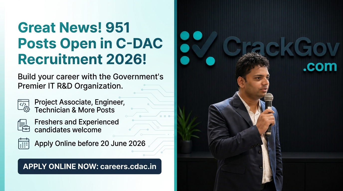 C-DAC Recruitment 2026 for Project Associate, Project Engineer, Technician & Other Posts