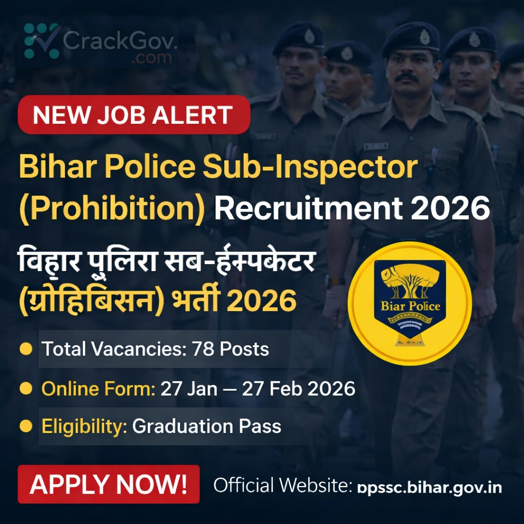 Bihar Police Sub-Inspector (Prohibition) Recruitment 2026