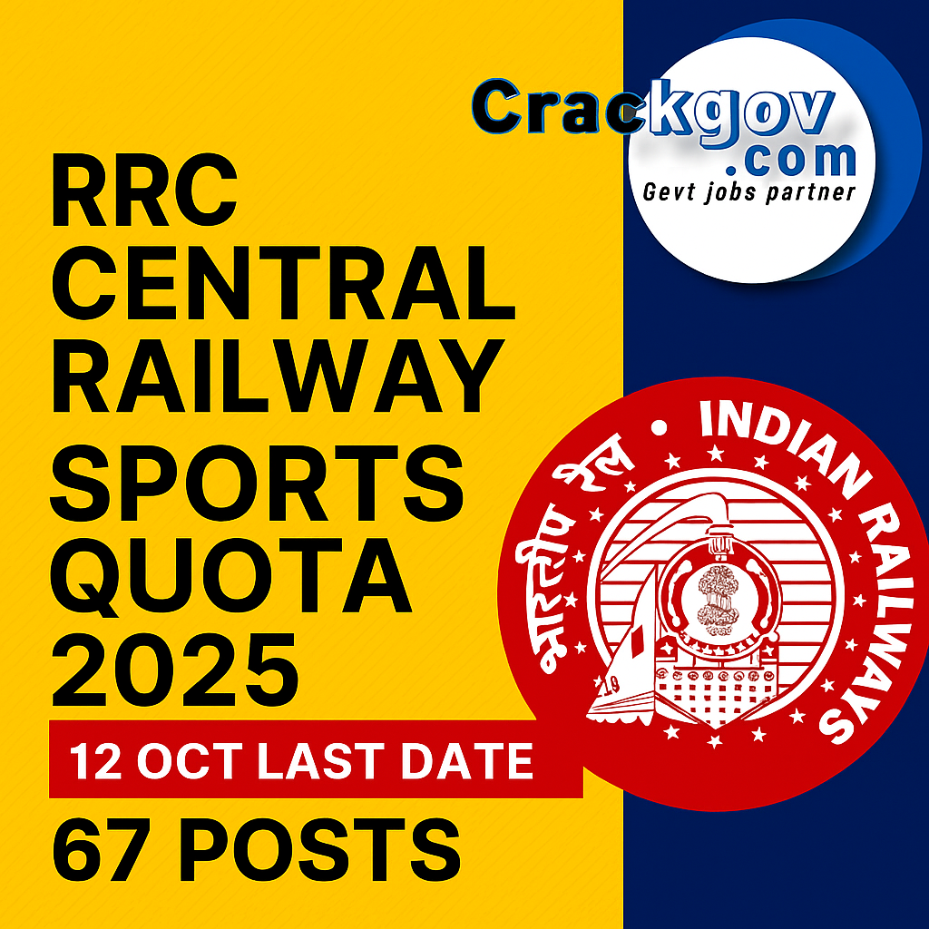 RRC Central Railway Sports Quota Recruitment 2025 – Apply Now for 67 Posts!